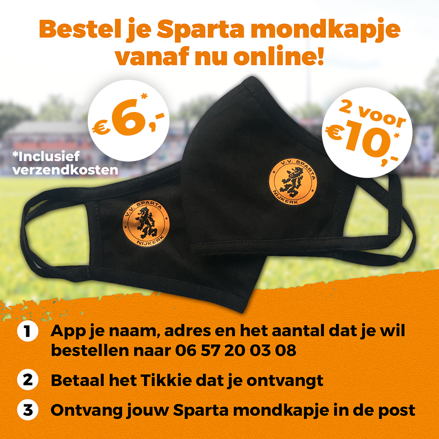 Smash lucht Whitney Mondkapjes Sparta Nijkerk nu online te koop - v.v. Sparta Nijkerk
